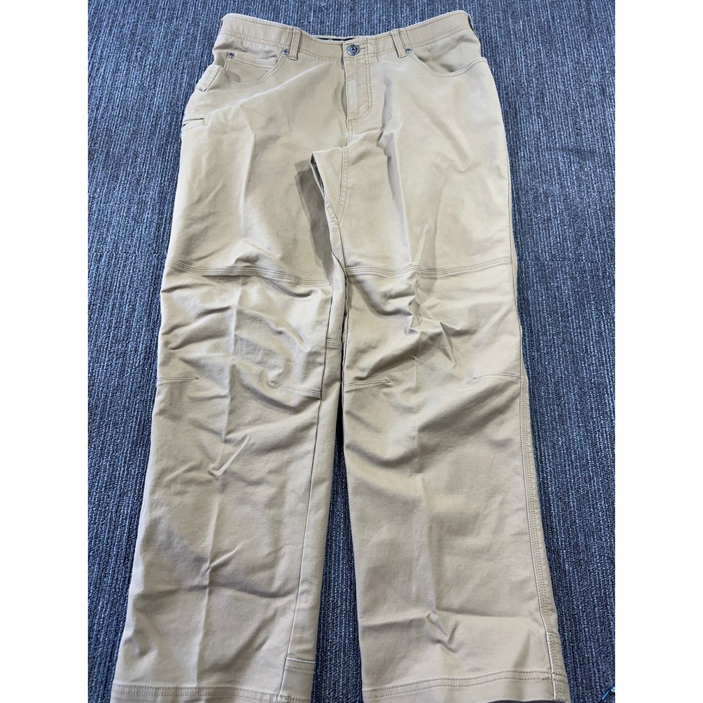 Cabelas Mens Classic Fit Canvas Work‎ Pants Tan Khaki Articulated Knee 36x32
